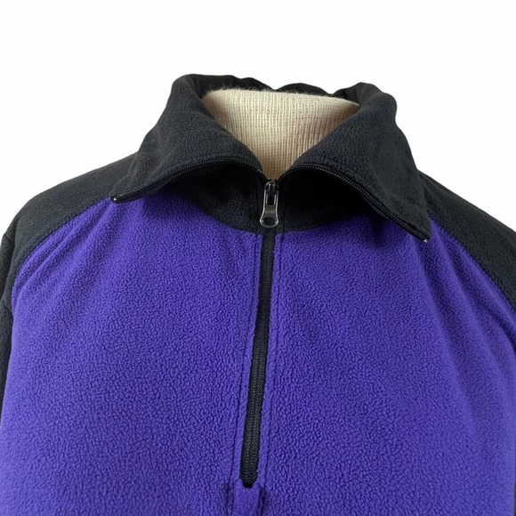 Columbia Women's Color Block Purple/Black Fleece 1/4 Zip Up Jacket Size Large - Picture 8 of 11